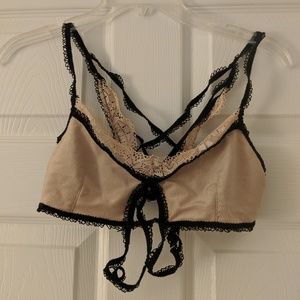For Love and Lemons - L - Light Pink and Black Bra